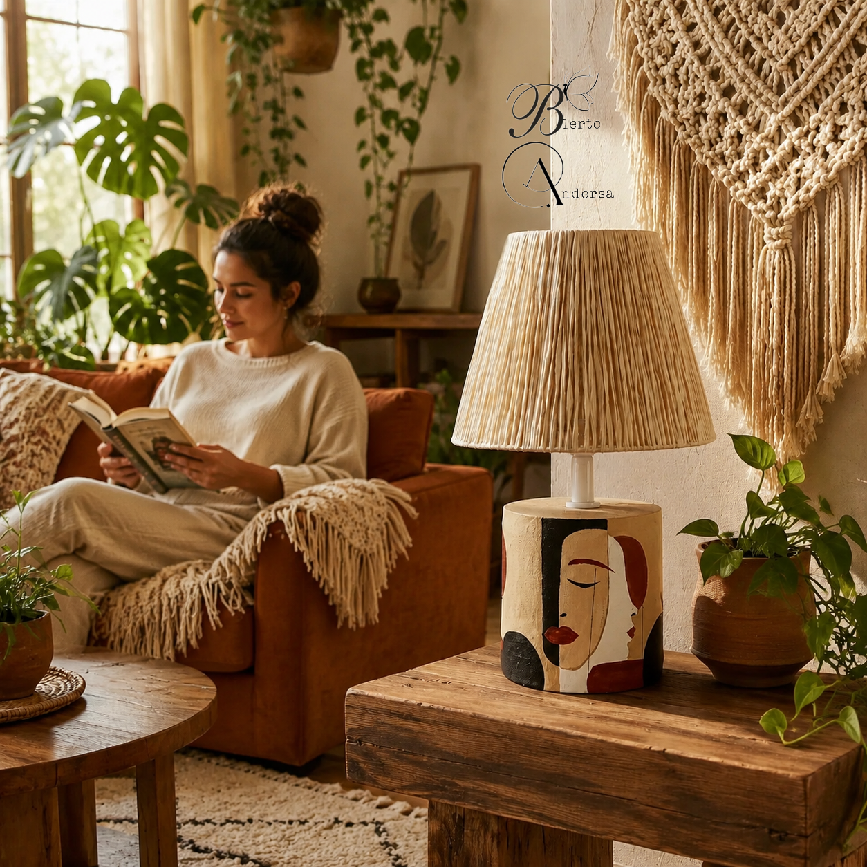 آباژور سفالی نقاشی دست مدل سایه خیال